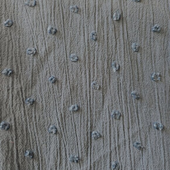 Loft Woman Size XL Textured Button Up Blouse Pin Tuck  Front Long Bishop Sleeves - Picture 6 of 8